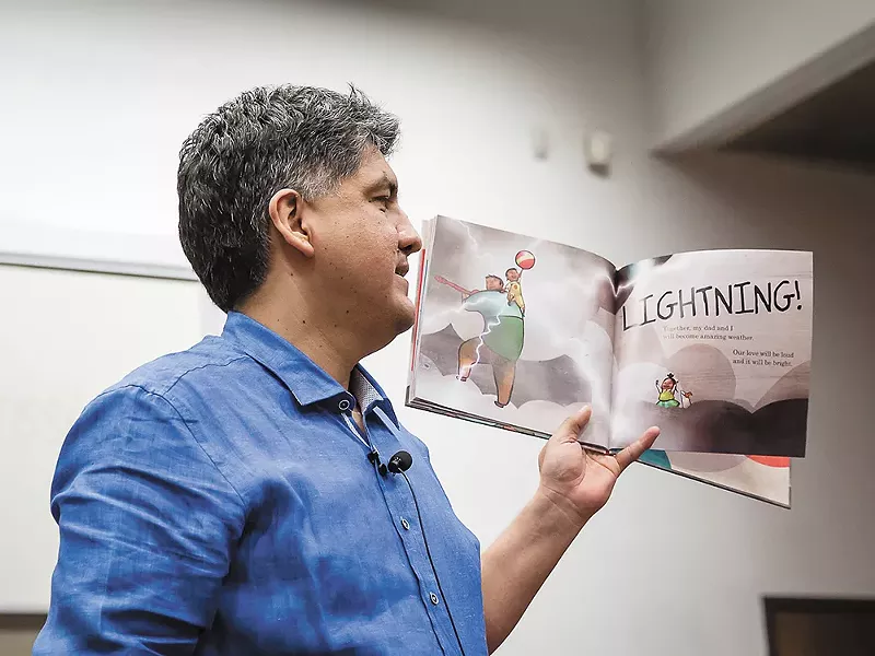 Sherman Alexie reading from his children's book, Thunder Boy Jr., at a literary event at Arizona State University last year. - BRUCE MATSUNAGA