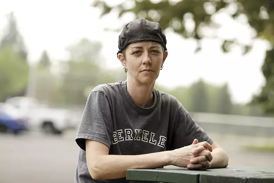 Hayden Powell has lived in her car in Spokane for over a year, unable to find an apartment even with help from SNAP's Rapid Re-Housing Program. "The only way it's ever going to change is if people who are being screwed by the system say something," she says. - YOUNG KWAK