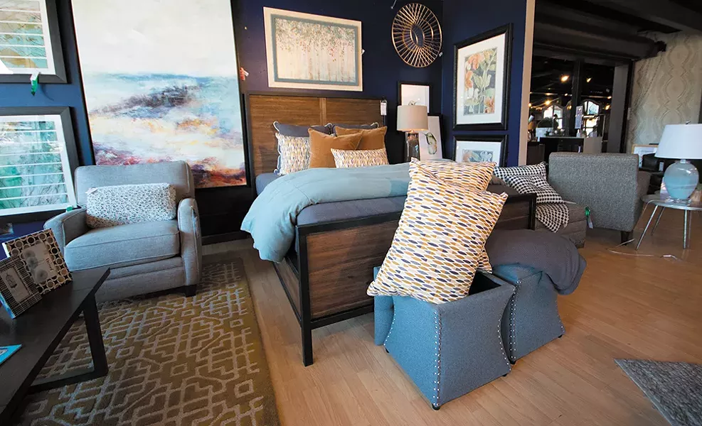 A bedroom display showcased at the Tin Roof. - STUART DANFORD