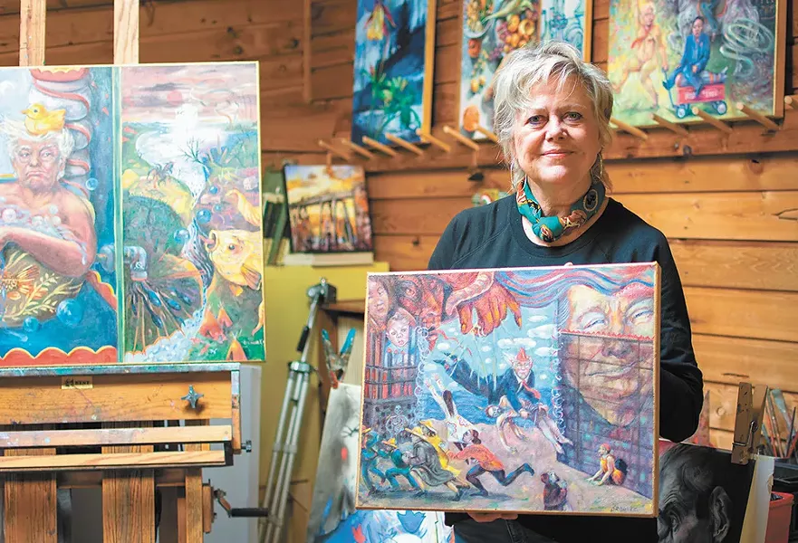 Kay O'Rourke's latest work finds inspiration in America's current political climate. - STUART DANFORD