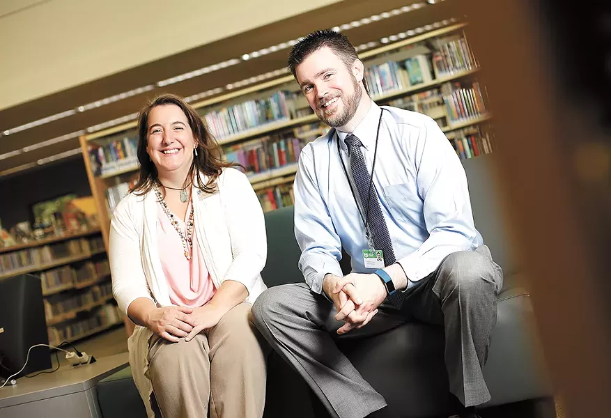 Library Services Manager Gwendolyn Haley and Executive Director Patrick Roewe. - YOUNG KWAK