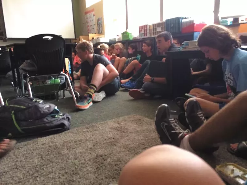 A Freeman High School student fled to the nearby elementary school and tweeted this photo.