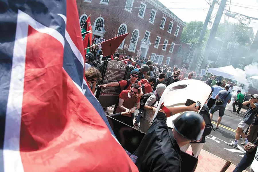 The "Unite the Right" rally in Charlottesville, Virginia — which left a counter-protester dead — inflamed already simmering tensions at Washington State University. - RODNEY DUNNING