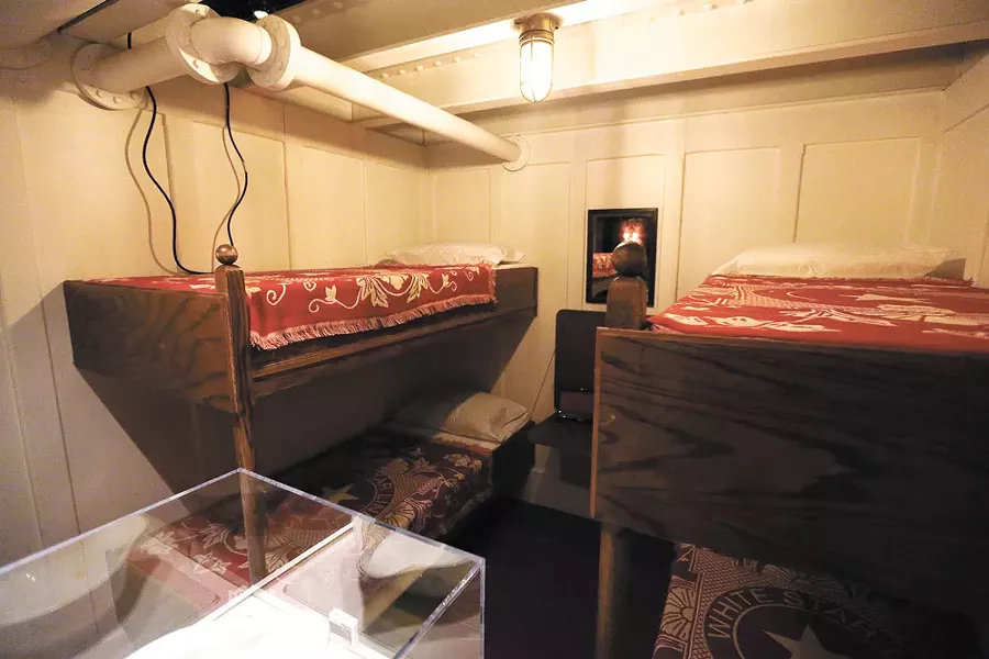 A replica third-class cabin is part of Titanic: The Artifact Exhibition. - YOUNG KWAK