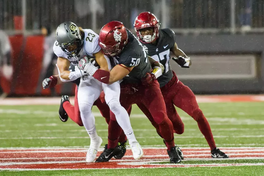 Cougar Hercules Mata'afa is an unparalleled force on the defensive side of the ball. - WSU ATHLETICS