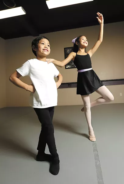Siblings Jude and Olivia Rodriguez are two of the 90 local children performing alongside professional dancers this weekend in The Nutcracker Ballet. - YOUNG KWAK