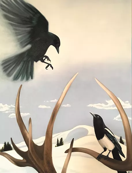 A piece by Megan Marten-Haworth from Bringing It Home at Kolva-Sullivan Gallery.