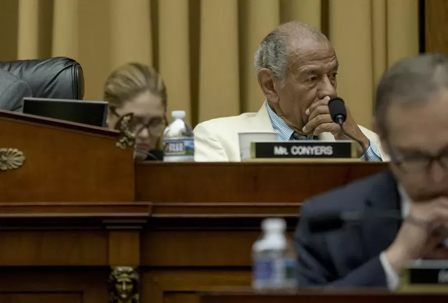 Rep. John Conyers (D-Mich.) during a House Judiciary Committee hearing on Capitol Hill in Washington, July 26, 2017. - GABRIELLA DEMCZUK/THE NEW YORK TIMES