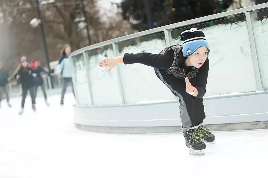 The Spokane ice ribbon is open and smooth. - YOUNG KWAK