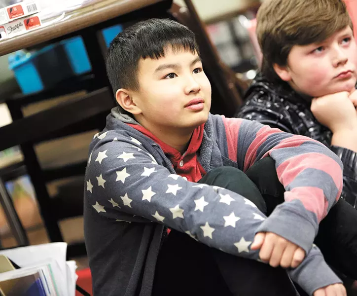 Josiah Morrow appreciates that his peers are learning sign language to communicate with him. - YOUNG KWAK