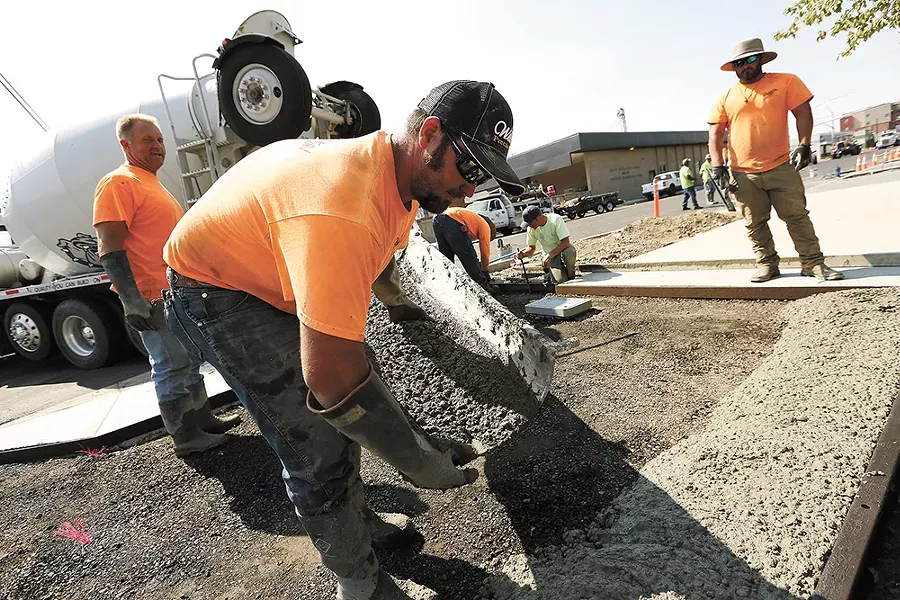 Construction along East Sprague. - YOUNG KWAK