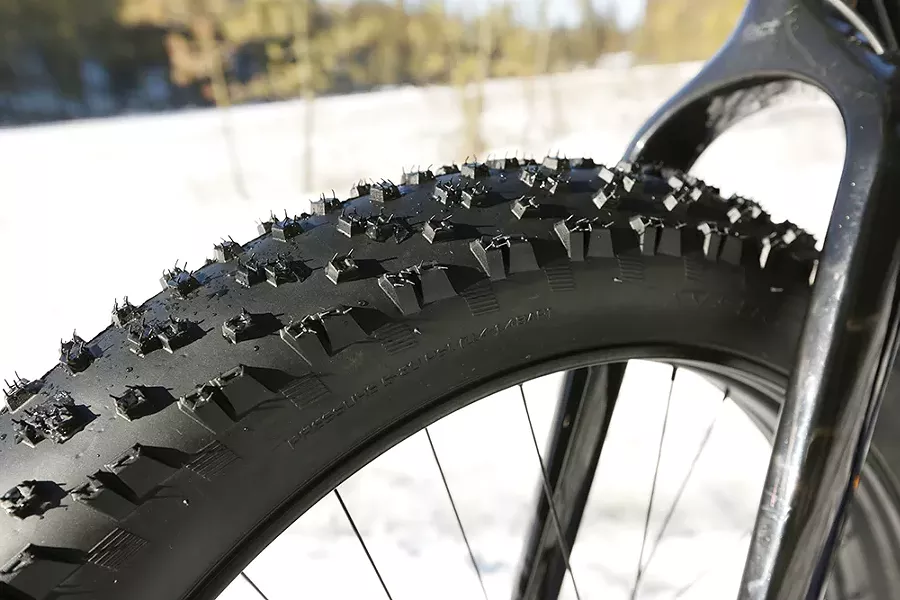 Fat tires can be nearly five inches wide, allowing riders to cross soft or rugged terrain. - YOUNG KWAK