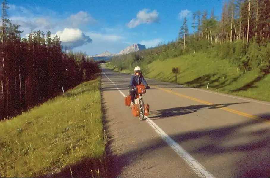 A fully loaded Buddy the Bike in New Zealand, 1988. - SALLY VANTRESS-LODATO PHOTO