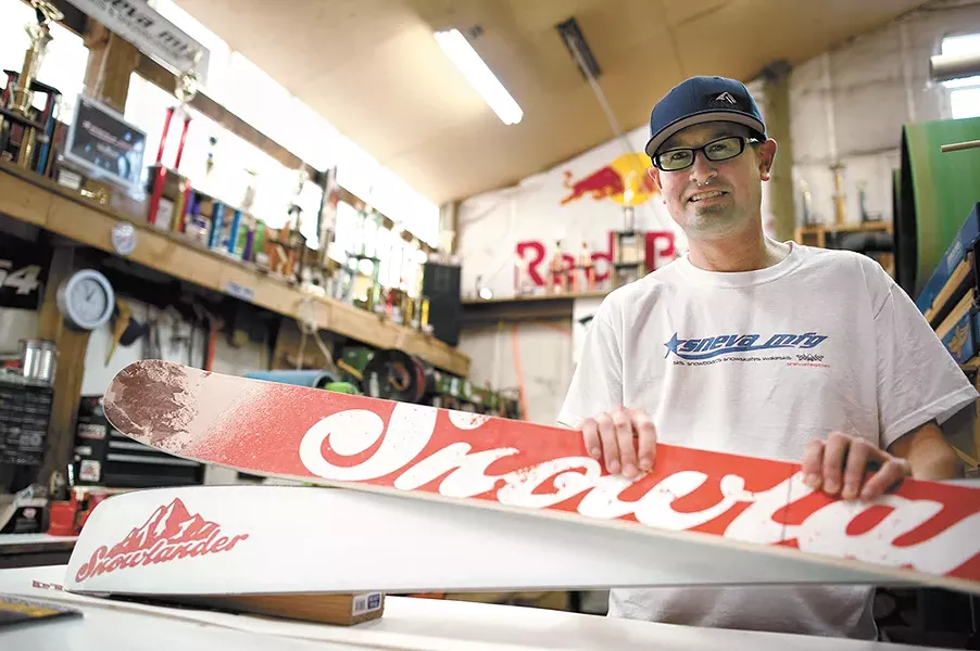 T.J. Sneva's company builds around 1,000 pairs of skis and snow skates a year. - CHRISTIAN WILSON