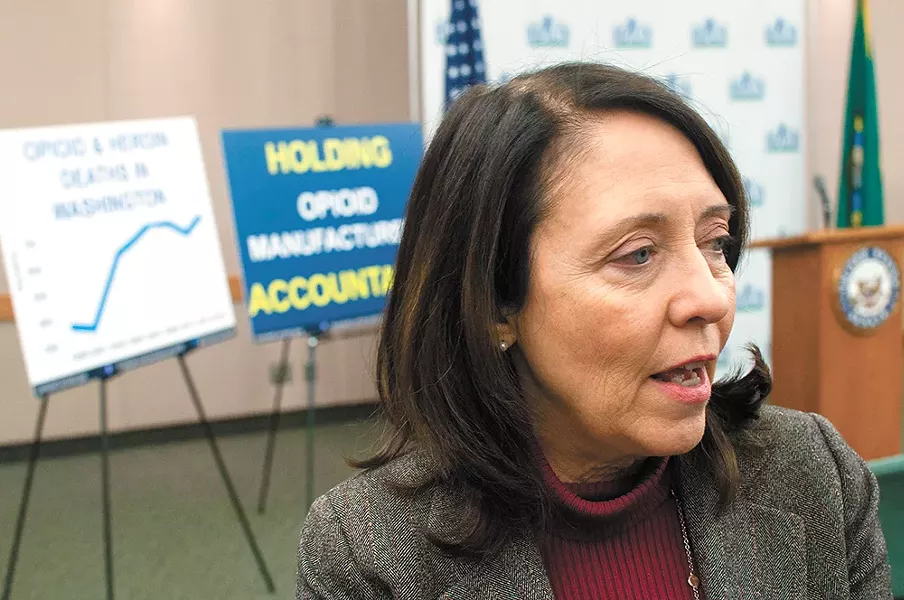 U.S. Sen. Maria Cantwell wants to force drug manufacturers to report exactly where their opioid drug shipments are going. - DANIEL WALTERS