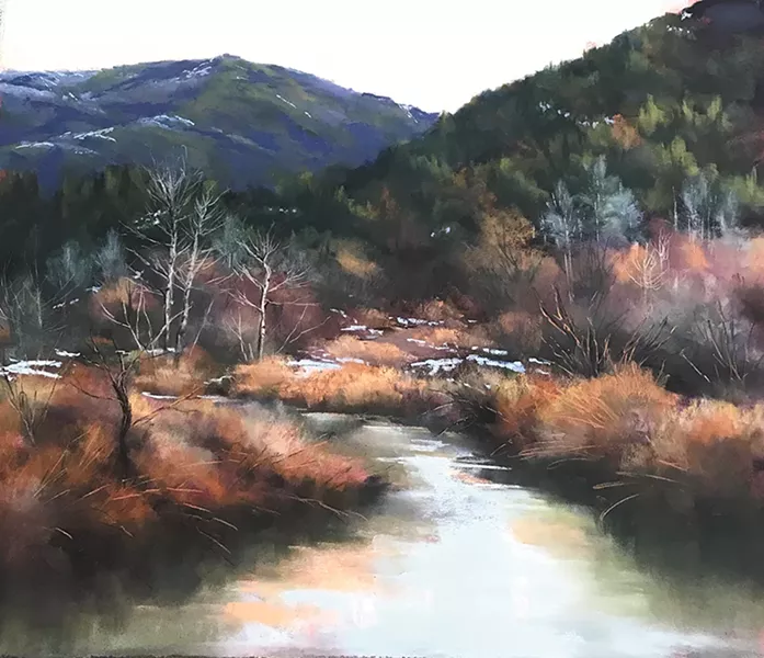 "March Color in the Bitterroot Range" by Bonnie Griffith is at Dodson's Jewelers.