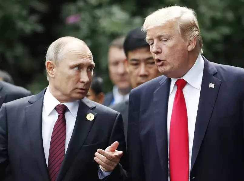 In a tweet, President Trump laid the blame for the attack partly on President Vladimir Putin of Russia, the first time since his election that he has criticized the Russian leader by name on Twitter. - JORGE SILVA/POOL VIA THE NEW YORK TIMES