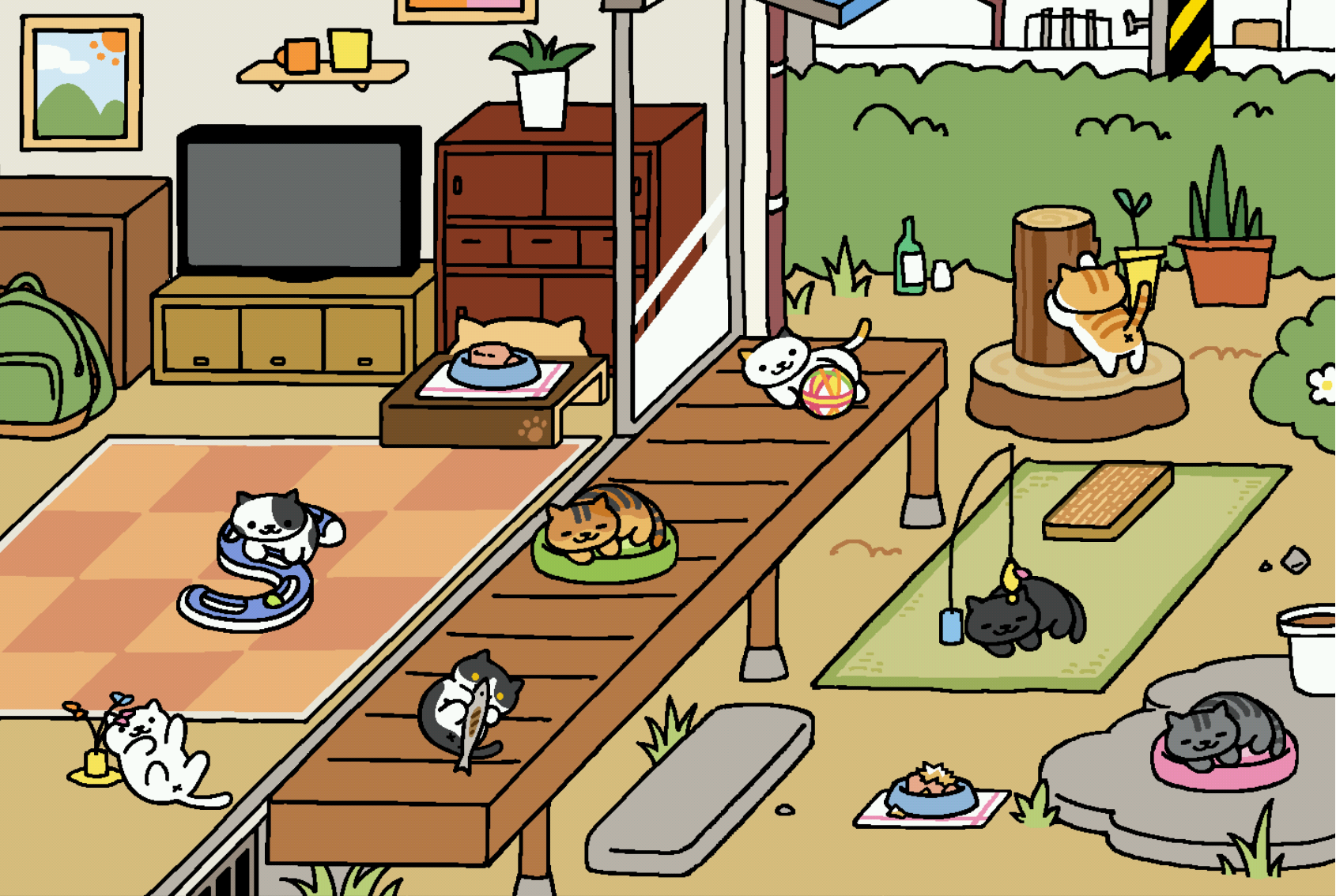 Играть про кошка. Neko Atsume Cats. Кошачьи игры. Игры для кошек. Милые игры про котиков.