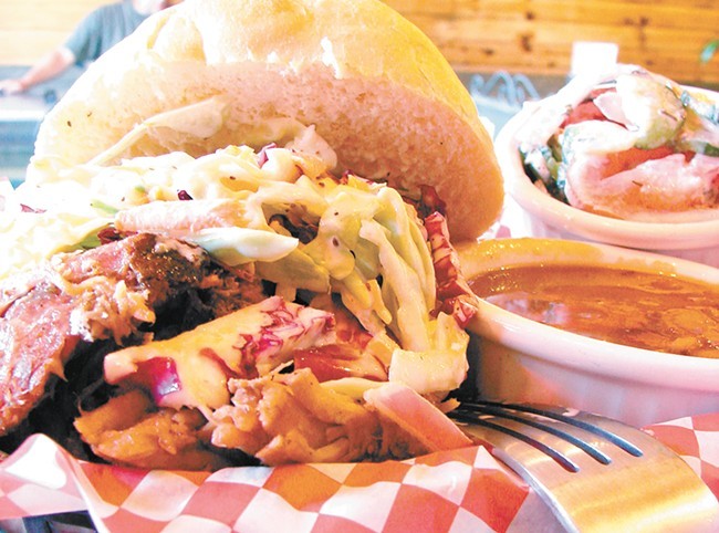 Relic serves its meat "naked" so diners can pick their favorite regional barbecue flavor.