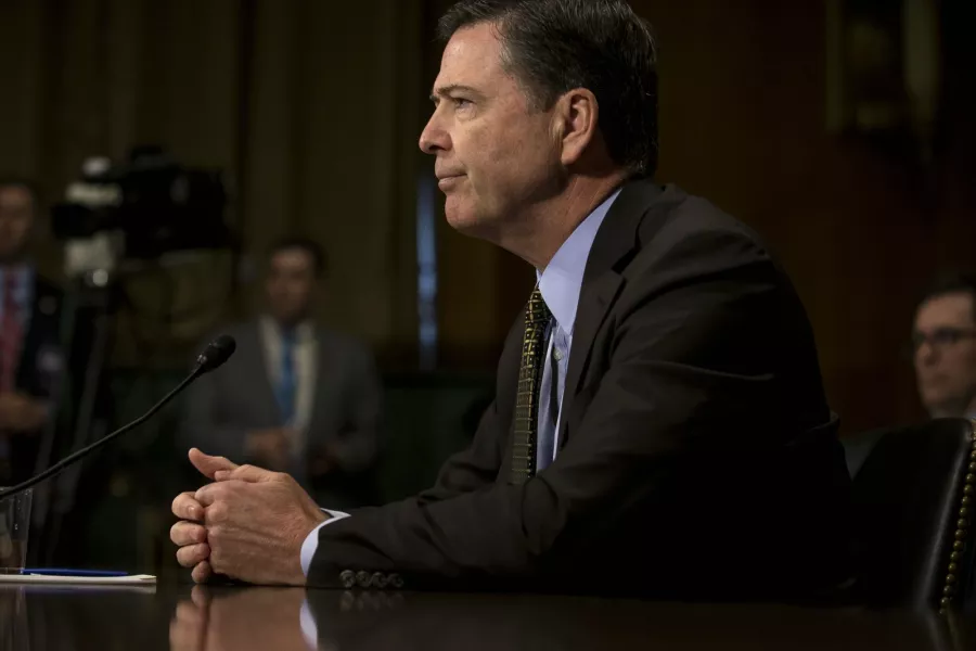 Then FBI Director James Comey testifies before the Senate Judiciary Committee on Capitol Hill, in Washington, May 3, 2017. - GABRIELLA DEMCZUK/THE NEW YORK TIMES