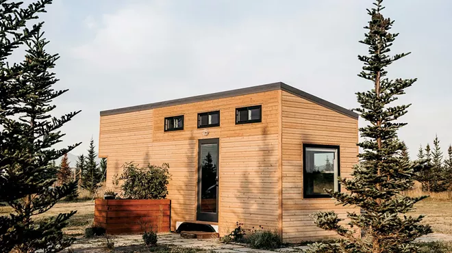 "We designed and built the tiny house ourselves over the course of one year," Vanessa Swenson says. "The trailer was custom and specific for tiny houses from a company called Iron Eagle Trailers in Portland."