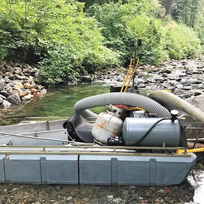 Suction dredge mining allows recreational users to search for gold and other valuable materials &mdash; a process that environmentalists worry can hurt fish.