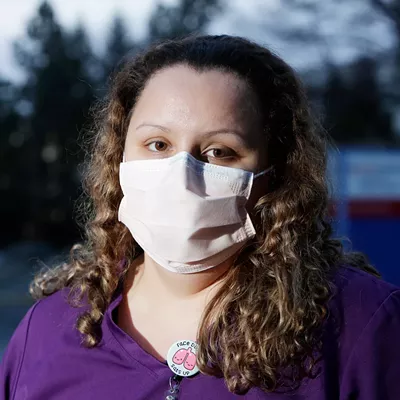 Jessica Abel, a nursing assistant, says the pandemic's emotional toll has caused burnout among employees.
