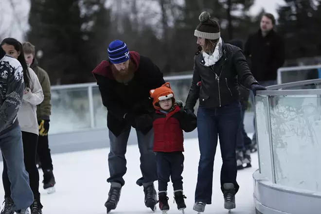 saturday at the riverfront park ice ribbon on the opening