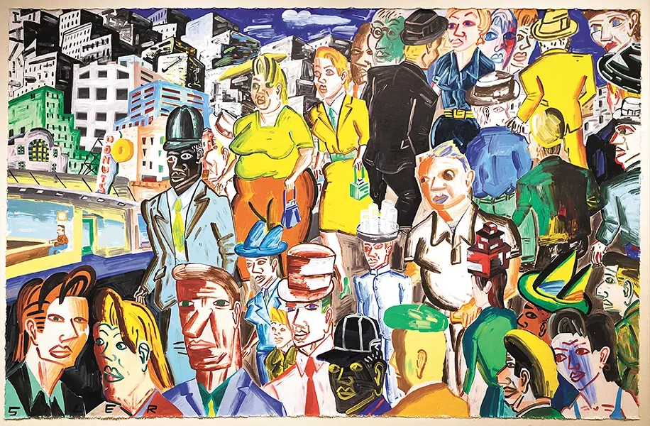 Urban Composition with 32 Figures (1996) by Patrick Siler.