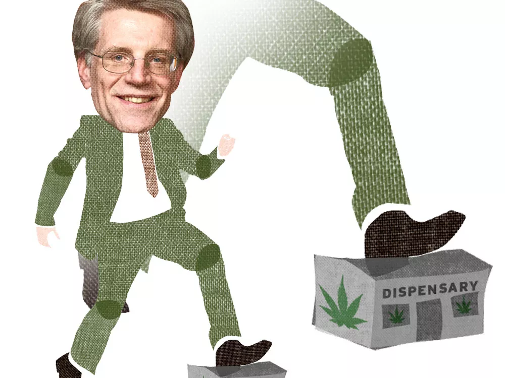 When Eastern Washington's U.S. attorney, Michael Ormsby, entered the state Legislature's pot debate, the whole deal began to crumble. - CHRIS BOVEY ILLUSTRATION