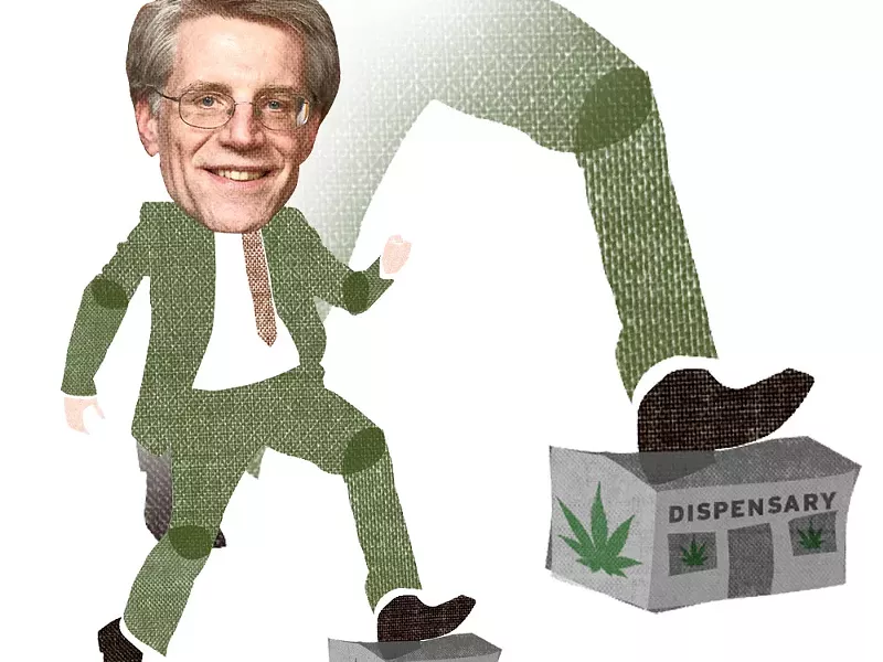 When Eastern Washington's U.S. attorney, Michael Ormsby, entered the state Legislature's pot debate, the whole deal began to crumble. - CHRIS BOVEY ILLUSTRATION
