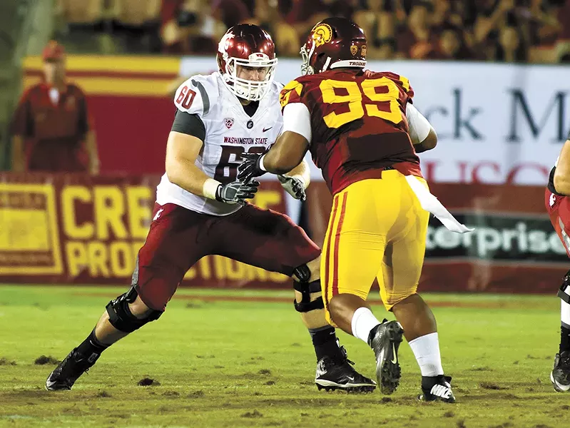 WSU center Elliott Bosch, a Ferris High school grad, plays in his final game as a Cougar this weekend. - JIM SIMPKINS