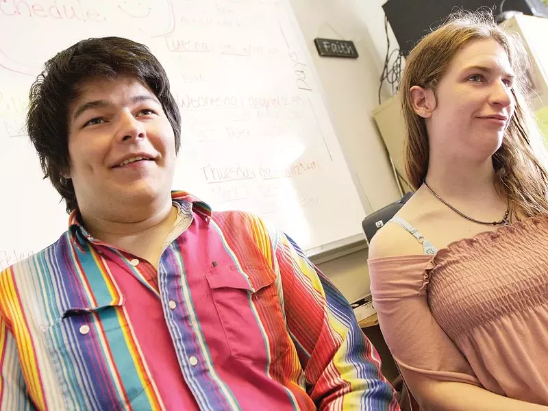 Zachariah Chavez, left, and Shiree Sizemore talk about living under the city's bridges - YOUNG KWAK