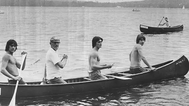 Bruce MacDonald, far left, with his father, Russ, and brotehrs Kevin and Andrew