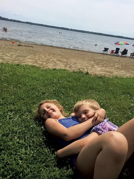 Mira and Theo at Knight Point State Park