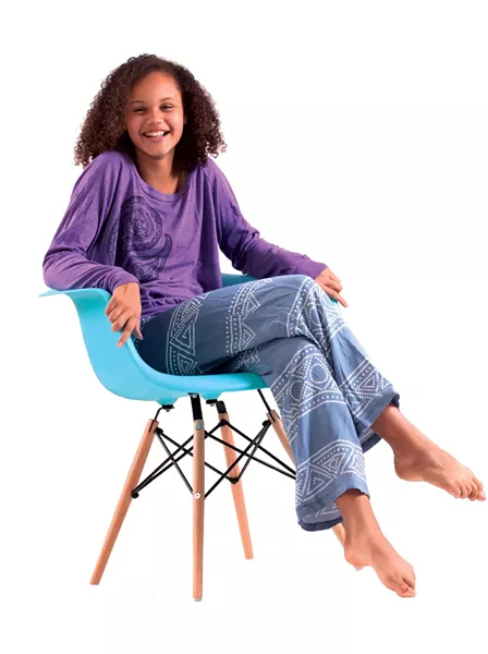 On Parrish: New Duds paisley women's sweatshirt, $32. Vintage Havana drawstring pants, $42 at Little Citizen.