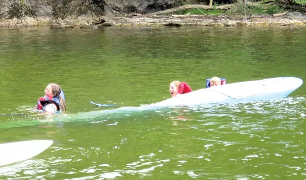 Campers attempt to pass the tippy test at Rock Point Summer Camp - COURTESY OF ROCK POINT SUMMER CAMP