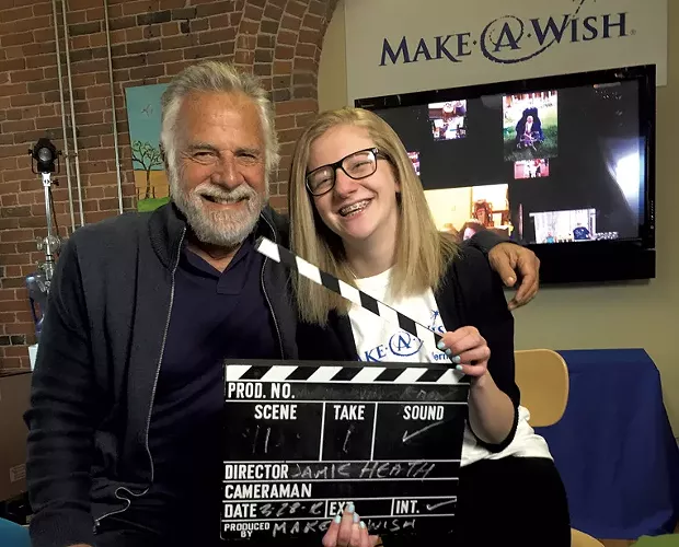 Jonathan Goldsmith with Wish Kid Jamie Heath