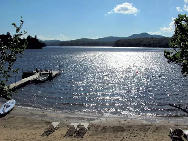 The private beach at Shamrock Motel and Cottages
