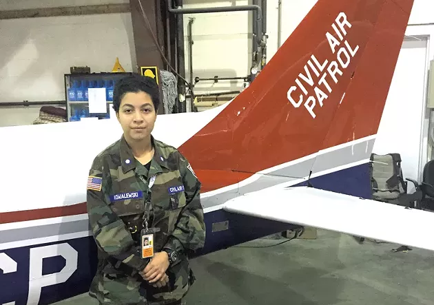 Imani at the Civil Air Patrol Vermont Wing headquarters in South Burlington - ALISON NOVAK