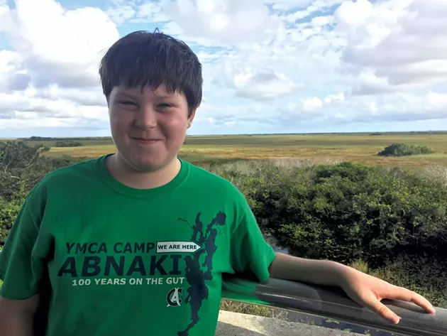 Graham sporting a Camp Abnaki T-shirt