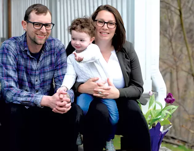 Dad: Chris Gibbo, 34, electrician and musician - Mom: Marisa Riggi, 30, conservation director, Northeast Wilderness Trust - Daughter: Maia, 2 - JEB WALLACE BRODEUR