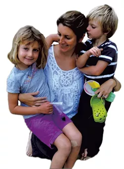 Alison with Mira and Theo in 2013