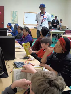 Barrino supervises kids after school - MATTHEW THORSEN