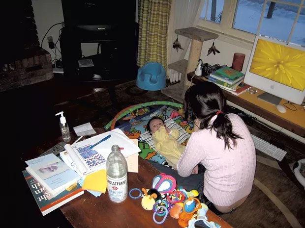 Dubief with her children in the early years of parenting - COURTESY OF ALEXIS DUBIEF