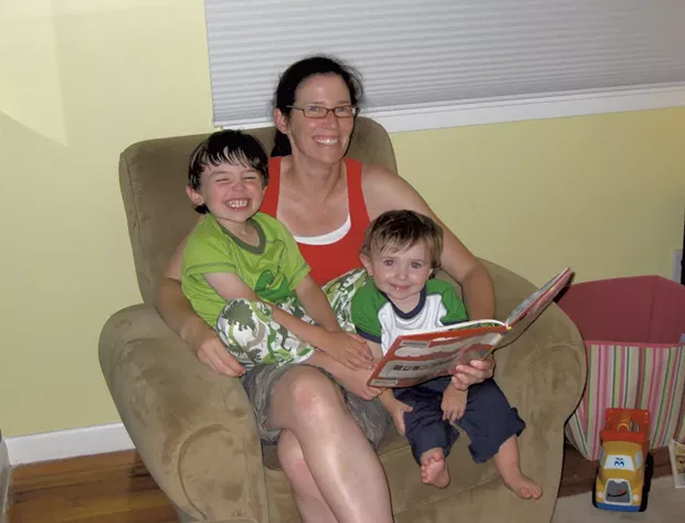 Dubief with her children in the early years of parenting - COURTESY OF ALEXIS DUBIEF
