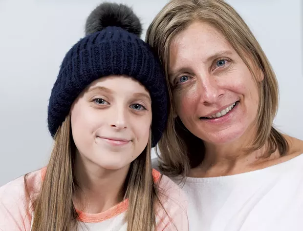 Rebecca Rey, 46, with daughter Mykenzie, 13 - SAM SIMON