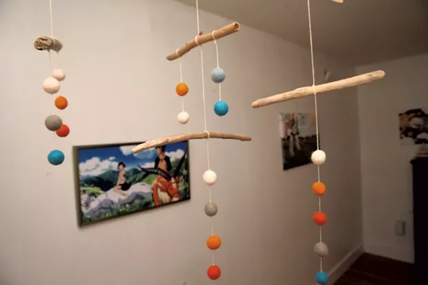 Driftwood and wool mobile - MATTHEW THORSEN