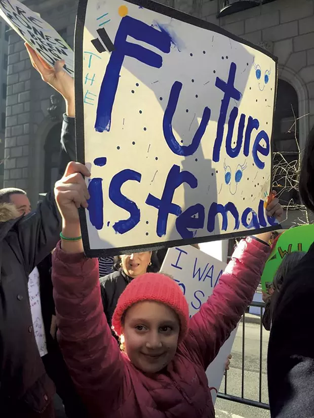 Mira at the NYC - Women’s March, - January 2017 - ALISON NOVAK