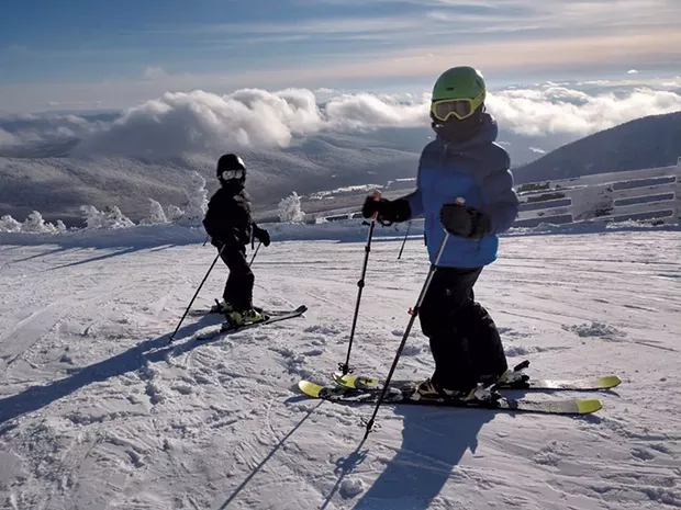 Rex and Zane del Pozo at Jay Peak - COURTESY OF BRANDON DEL POZO